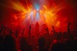 © mattegg - photo of rock band performing at night club concert with crowd and colorful lights