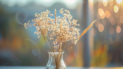 Wall Mural - Grass Flower in the vase, selective focus