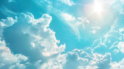 Wall Mural - Blue sky with clouds texture background