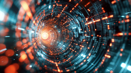 Poster - futuristic quantum computer technology 