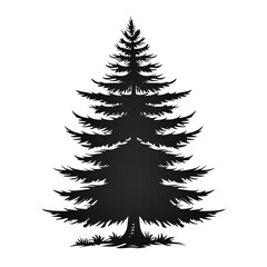 christmas tree silhouettes, christmas tree isolated on white