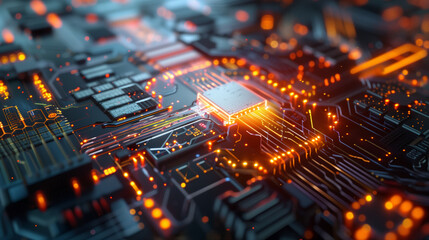 Poster - futuristic quantum computer technology