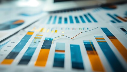 Poster - Financial Data Analysis: Growth and Trends in Blue and Orange