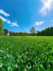 Wall Mural - sunshine on a green meadow
