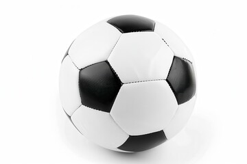 a soccer ball, essential sports equipment, classic black and white design, isolated on white background