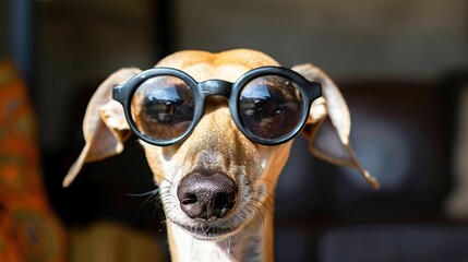 Wall Mural - Cool Dog Wearing Sunglasses