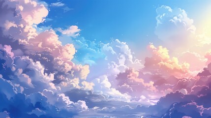 Wall Mural - sky background with clouds