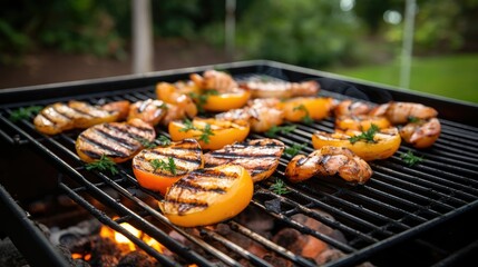 Wall Mural - Shrimp on the grill