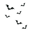 © Nganhaycuoi - halloween black bats drawn in cartoon flat style silhouette