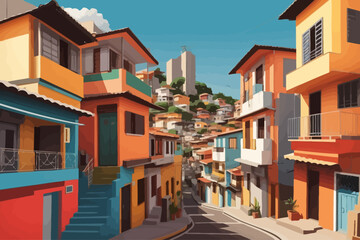 Wall Mural - We are in the simple community favela Brazil