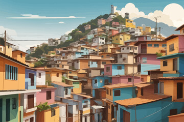 Wall Mural - We are in the simple community favela Brazil