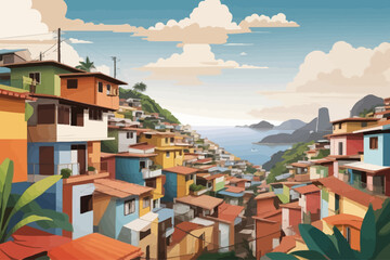 Wall Mural - We are in the simple community favela Brazil