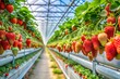 © Jason - fresh strawberry grow in greenhouse farm closeup