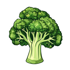 Poster - Fresh art of broccoli isolated on white background