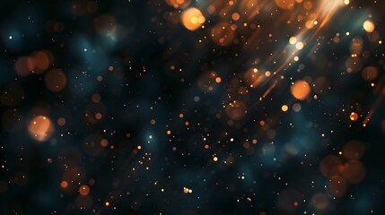A black and orange background with many small dots