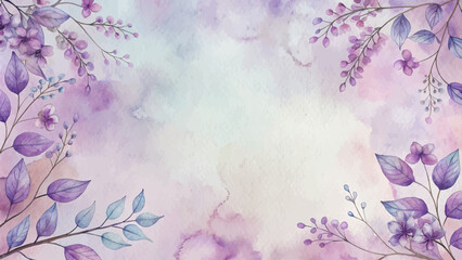 Canvas Print - Lilac flower minimalist watercolor background