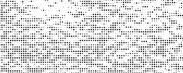 Poster - Halftone noise texture. Grunge grit halftone background. Black and white sand noise wallpaper. Retro comic pixelated backdrop. Dirty grain spots, stains, dots textured overlay. Vector