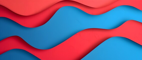 Sticker - Vibrant Layered Papercraft Waves Forming Minimal Abstract Wallpaper Background with Copyspace