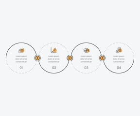 Poster - Thin line element for infographic. Template for diagram, graph, presentation and chart. Concept with 4 options 