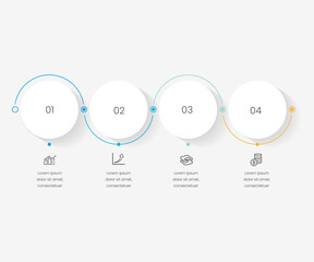 Poster - infographic circle concentric template with 4 steps, options. process chart, cycle diagram, banner f