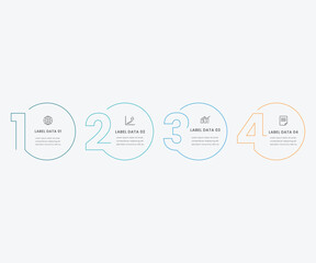 Poster - business infographic template. thin line design with numbers 4 options or steps