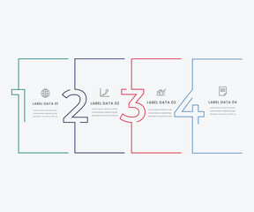 Poster - Business data visualization. Process chart. Abstract elements of graph, diagram with steps, options, parts or processes. business template for presentation. Creative concept for infographic. 