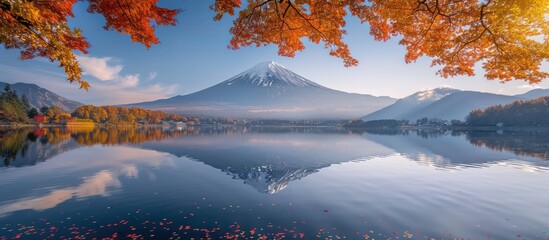 Wall Mural - Mount Fuji Reflected in a Tranquil Lake