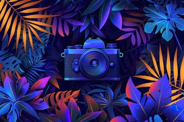 flat design of the camera illustration