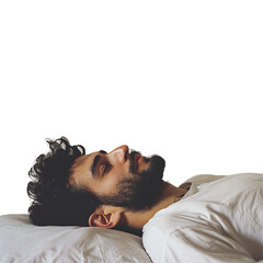 Man Sleeping, on transparent background. 