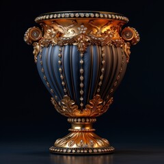 Poster - Golden trophy winner cup on dark background