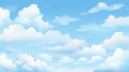 Wall Mural - Stunning summer scenery featuring clear blue sky and fluffy clouds.