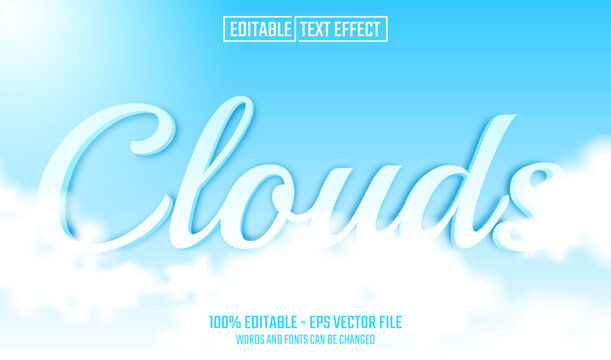 clouds editable text effect