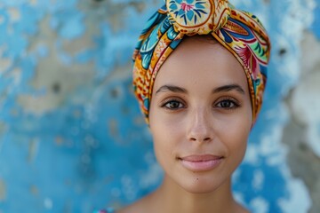 Wall Mural - woman with colorful headscarf