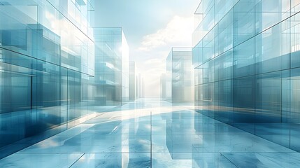 Poster - Futuristic Architectural Wire Framed 3D Generative Rendered Cityscape