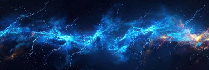 Canvas Print - Abstract Blue Lightning Energy Background