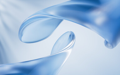 Poster - Transparent gradient glass background, 3d rendering.