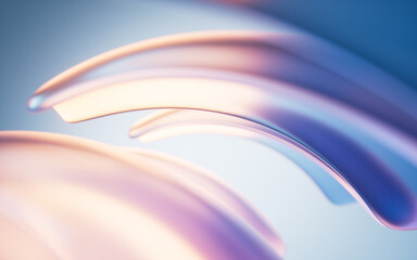 Sticker - Transparent gradient glass background, 3d rendering.