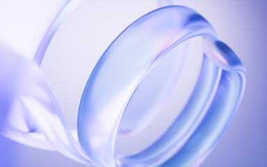 Poster - Transparent gradient glass background, 3d rendering.