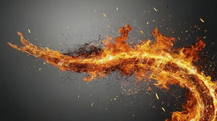 Image of fire and sparks with isolated background