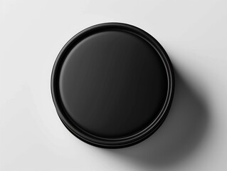 Wall Mural - Black Round Container on White Background