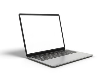 Poster - 3D illustration of a modern laptop with a blank screen on a white background