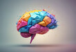 © Giuseppe Cammino - 3D polygon colorful brain splash brainstorm and inspire concept