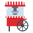 © Roi_and_Roi - Popcorn maker cart vector cartoon illustration isolated on a white background.