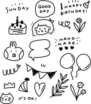 cute doodles design for templates.