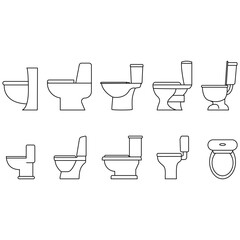 Wall Mural - Toilet icon vector set. WC illustration sign collection. Bathroom symbol. restroom logo.