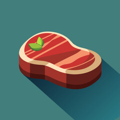 Sticker - vector illustration of meat steak