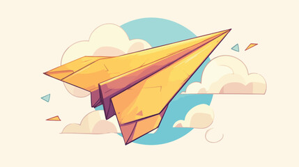 Paper airplane vector sketch icon isolated on