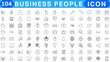 © Muhammad A. grapix - 104 line icon set related to business and people