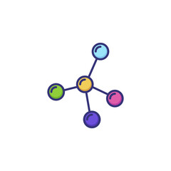 Poster - Molecule line icon. Science, biology, investigation. Science concept. Vector illustration for topics like science, investigation, biology