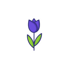 Wall Mural - Tulip line icon. Nature, botany, beauty. Flower concept. Vector illustration can be used for topics like nature, beauty, biology.
